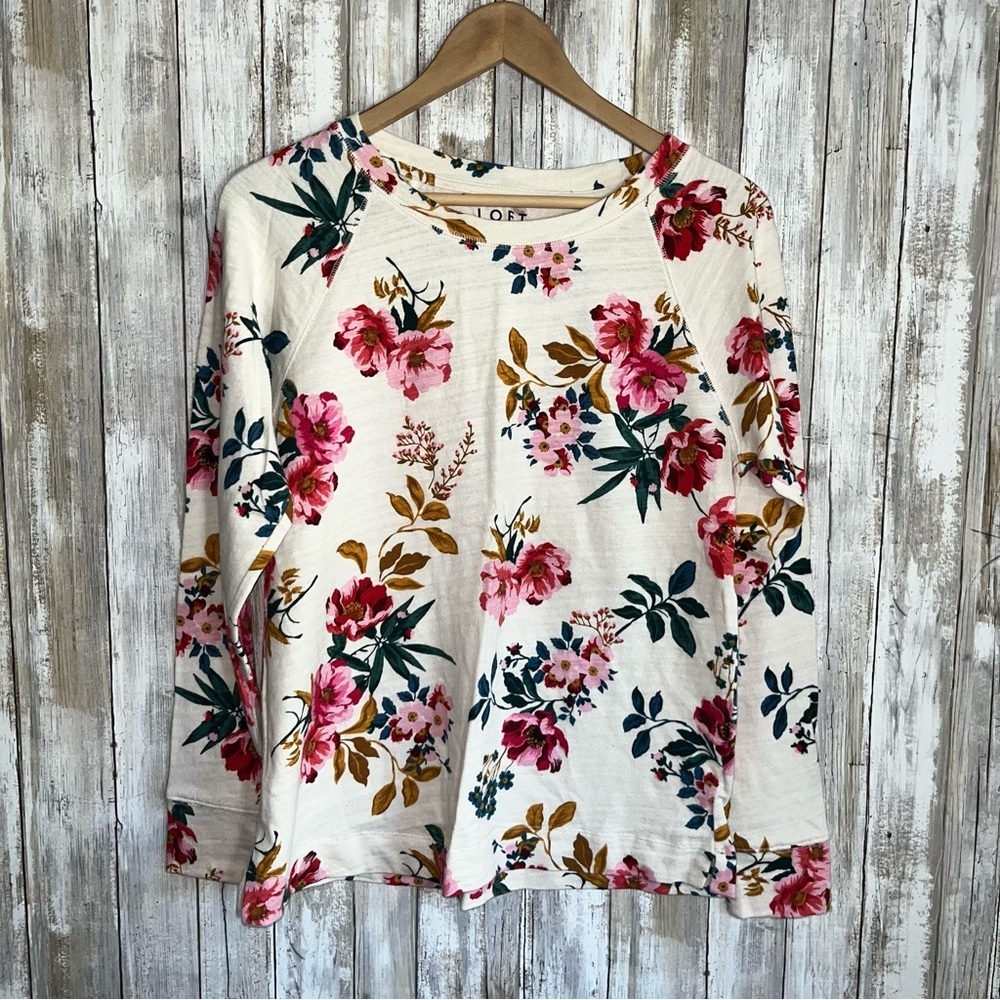 Loft Cream Floral Sweatshirt - Picture 2 of 6